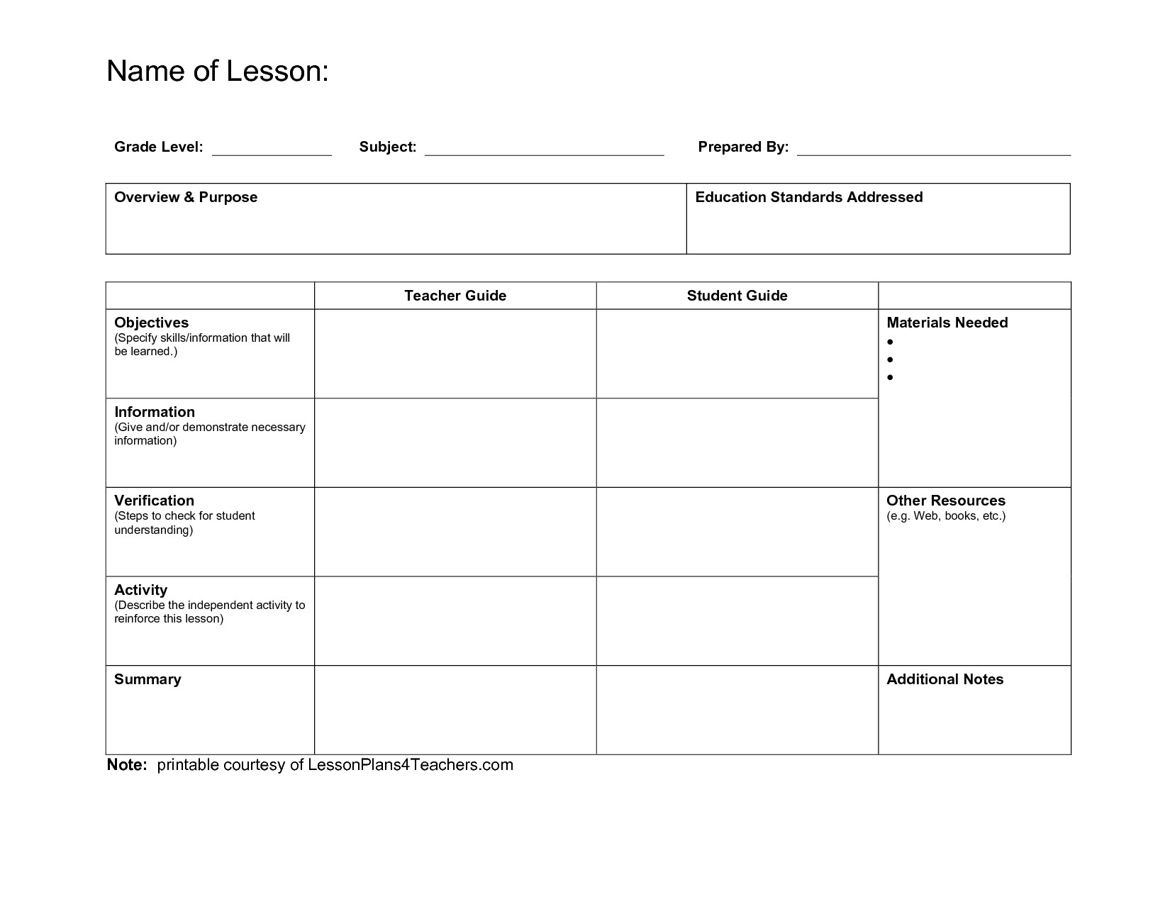 free blank lesson plan templates 998