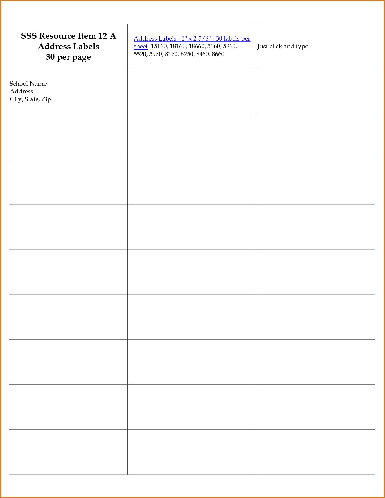 Free Avery Label Templates 8660 Avery 8660 Template Divorce Document