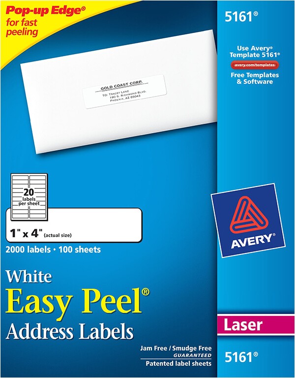 avery easy peel white address labels 5161