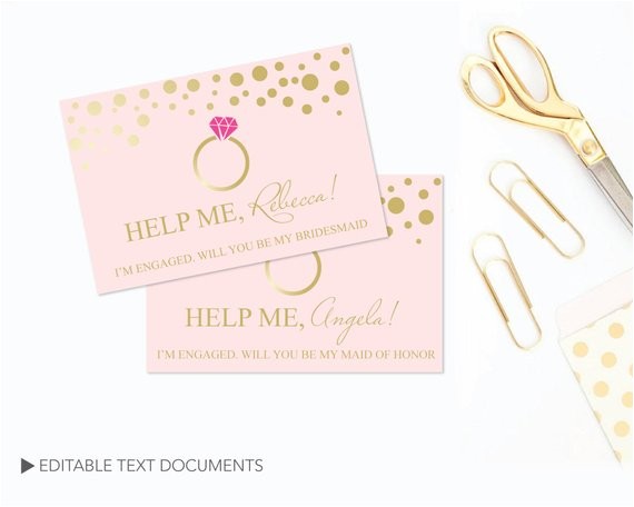 diy bridesmaid proposal card templates