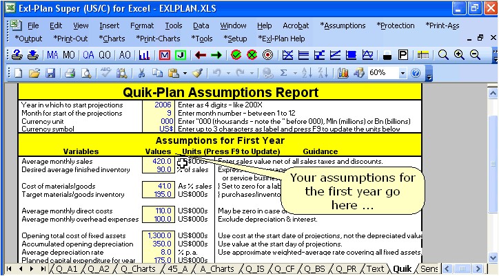 excel business plan template