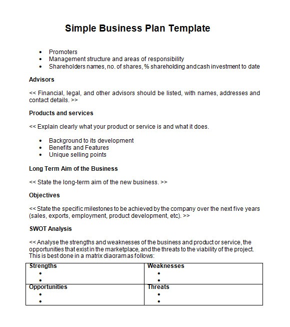 Free Business Plan Template Word Document 21 Simple Business Plan Templates Sample Templates