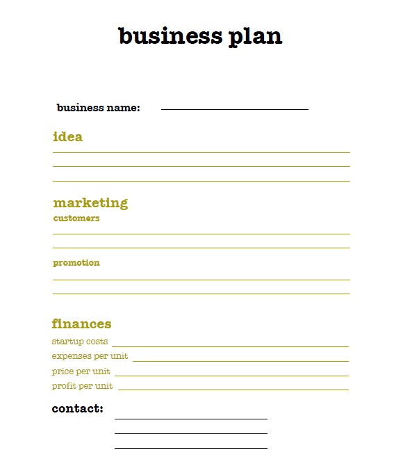 sba business plan template