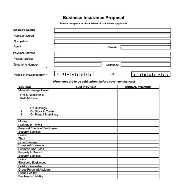 insurance proposal template
