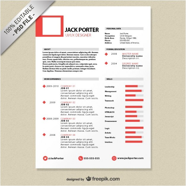 Free Creative Resume Templates Download Creative Resume Template Download Free Psd File Free