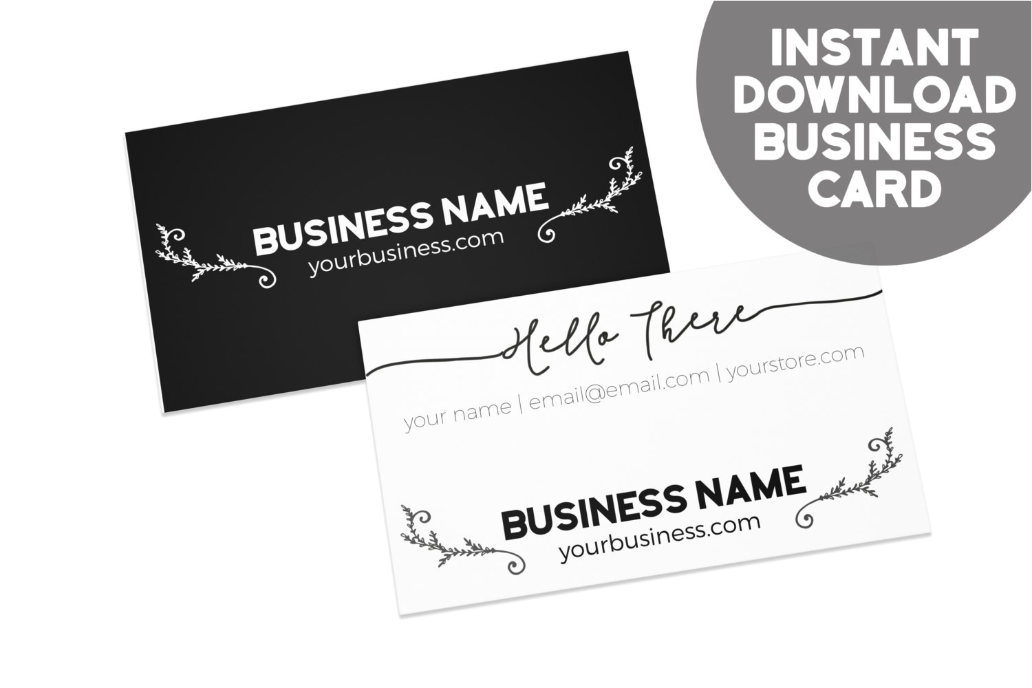 printable diy business card template in