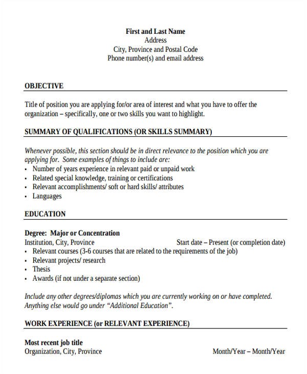 resume template download