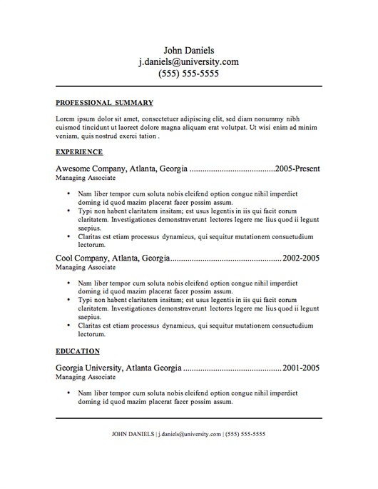 Free It Resume Templates 1 Free It Resume Templates 12 Resume Templates for Microsoft Word Free Download Primer