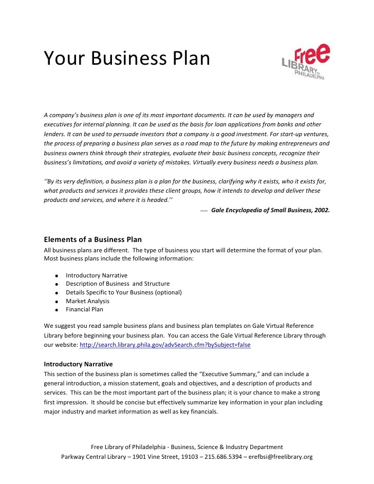 intro to business plans