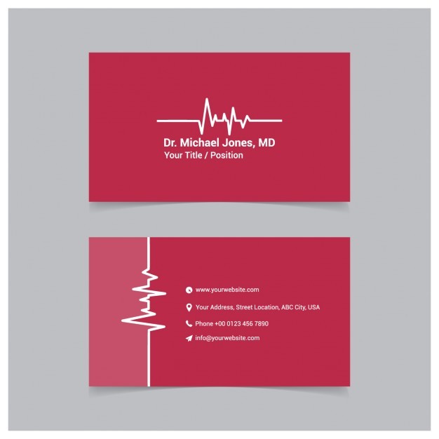 Free Medical Business Card Templates Printable Red Medical Business Card Template Vector Free Download