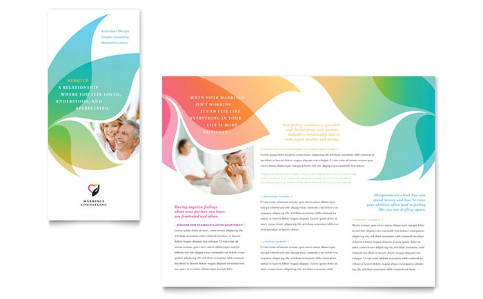marriage counseling tri fold brochure template design md0302301