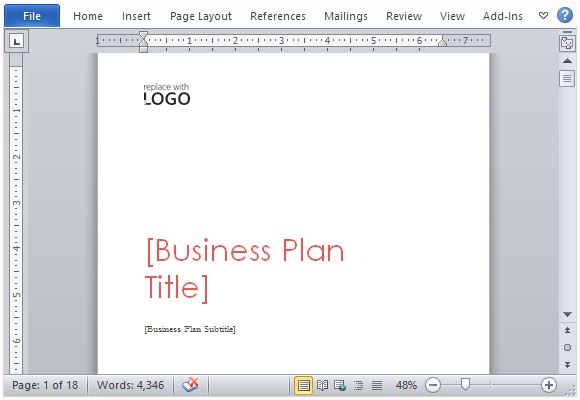 business plan template microsoft word