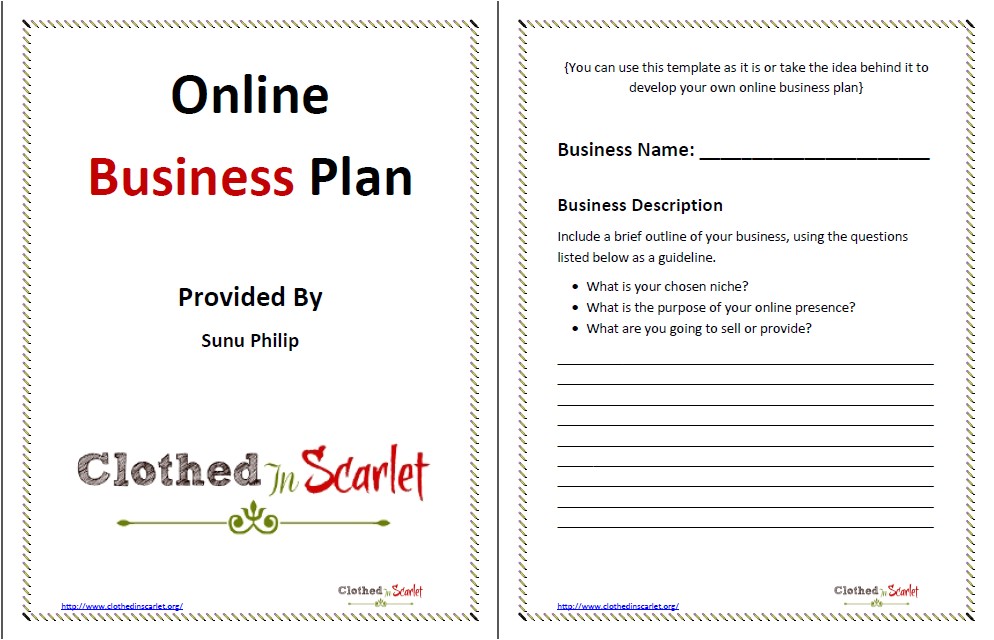 day 5 online business plan template free download
