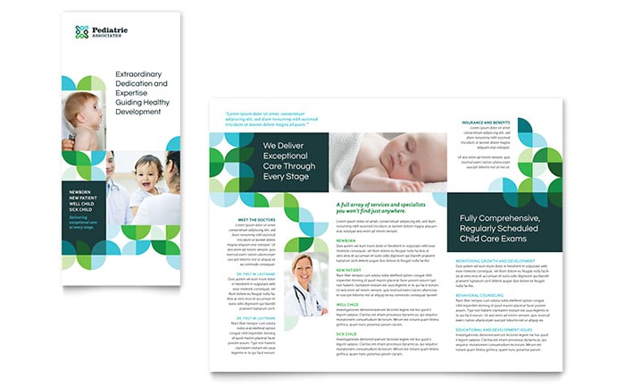 pediatric doctor tri fold brochure templates md0442301d