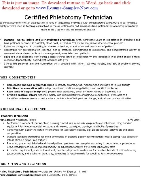 phlebotomy technician resume