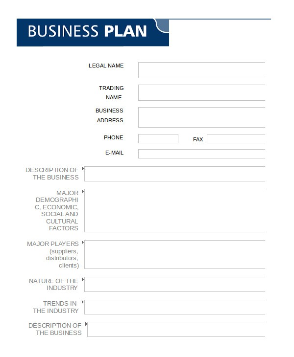 free printable small business plan template