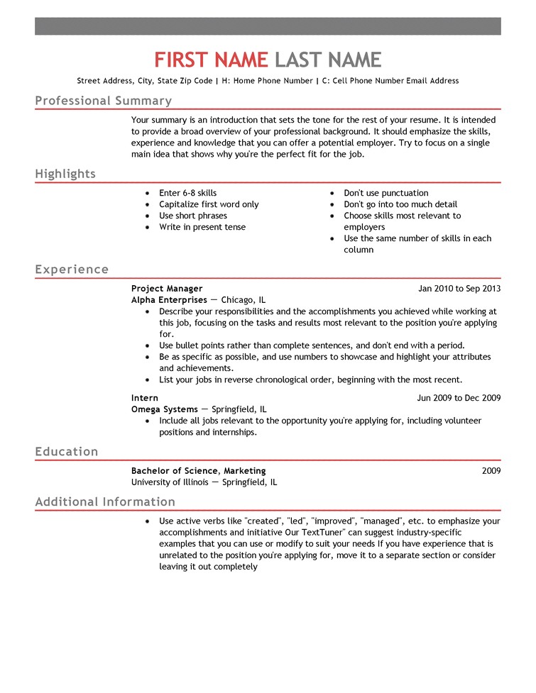 resume templates