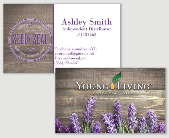 lavender young living business card