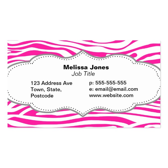 hot pink zebra stripe pattern animal print business card templates 240987639828376166