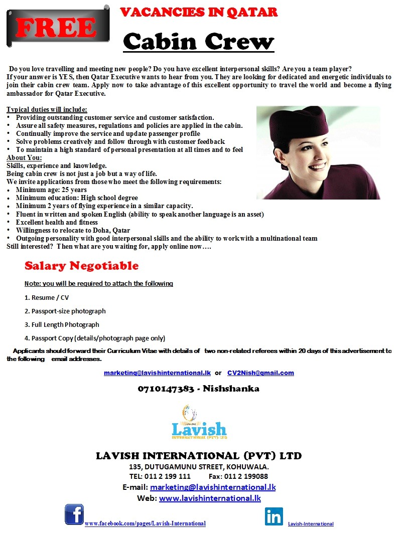 resume format for cabin crew freshers