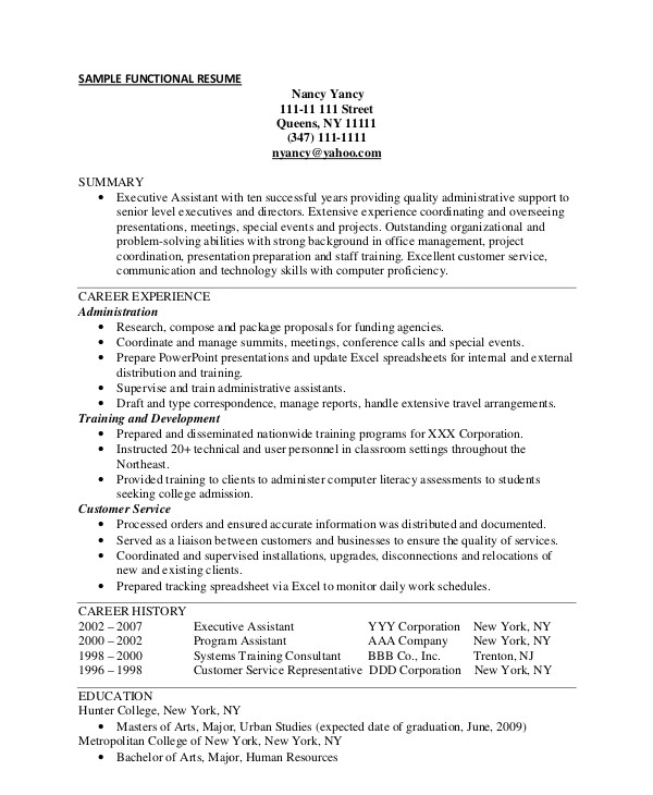Functional Resume Sample Pdf 9 Functional Resume Samples Pdf Doc Sample Templates