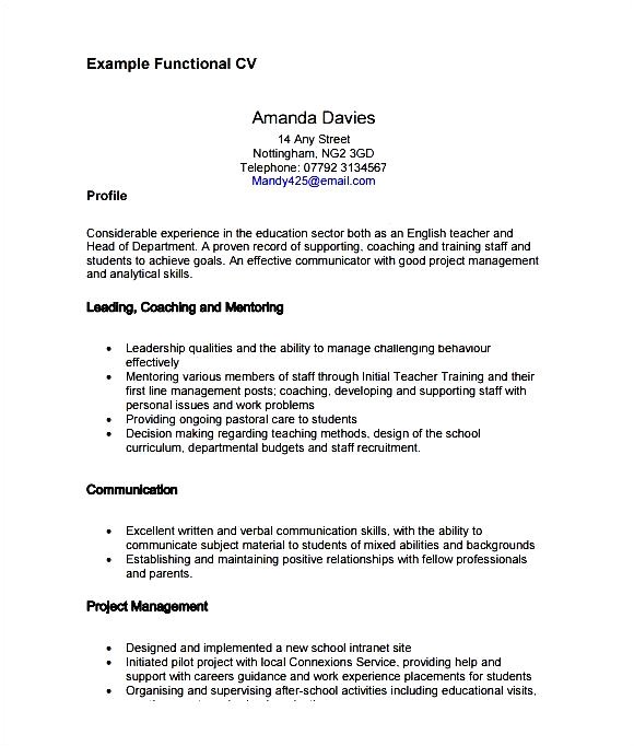 functional cv template pdf printable