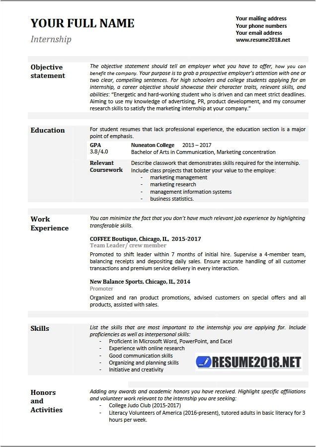 Good Resume Templates 2018 Basic Resume Samples 2018 Gentileforda Com