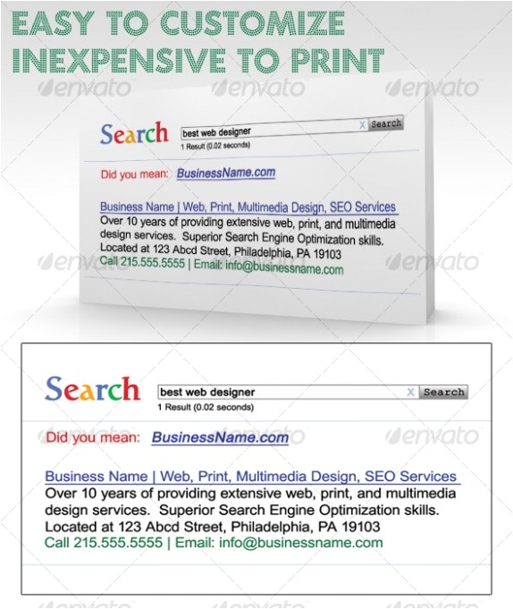 business card template google