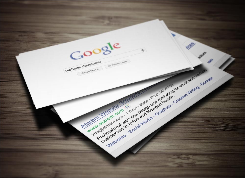 google search business card