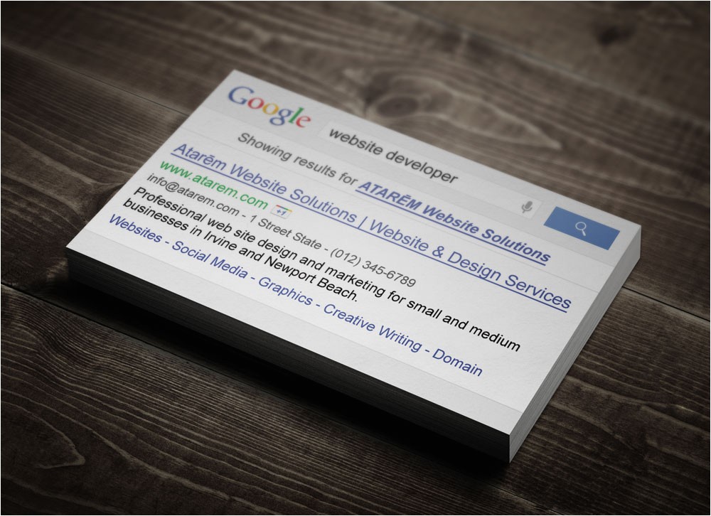 google search business card