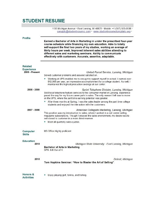Graduate School Resume Sample 1 Graduate School Resume Sample Student Resume Templates Student Resume Template Easyjob