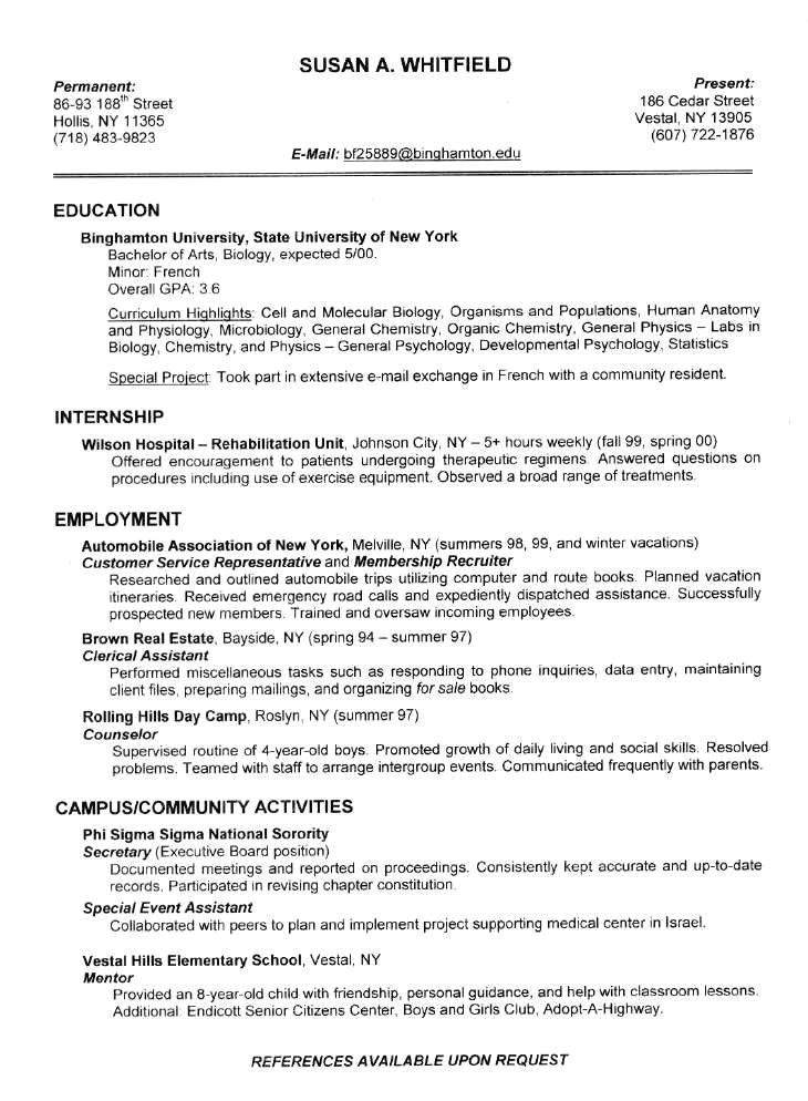 examples of a good resume template