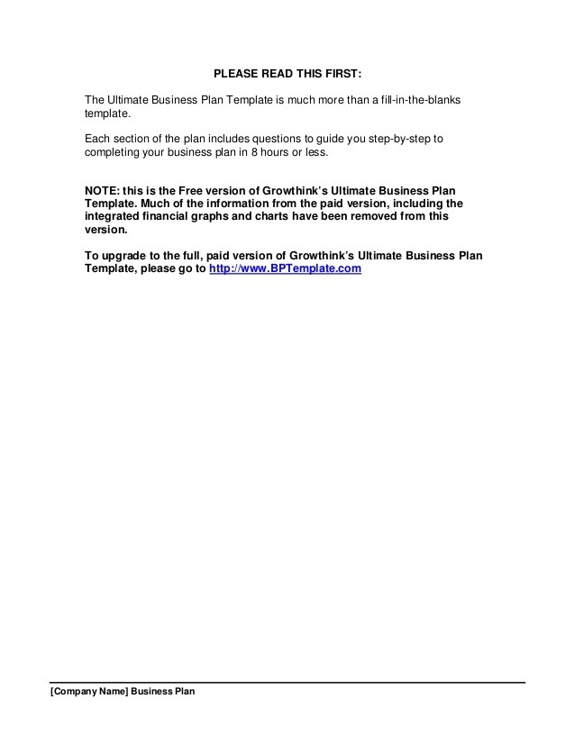 Growthink S Ultimate Business Plan Template Growthink Business Plan Template Free Download