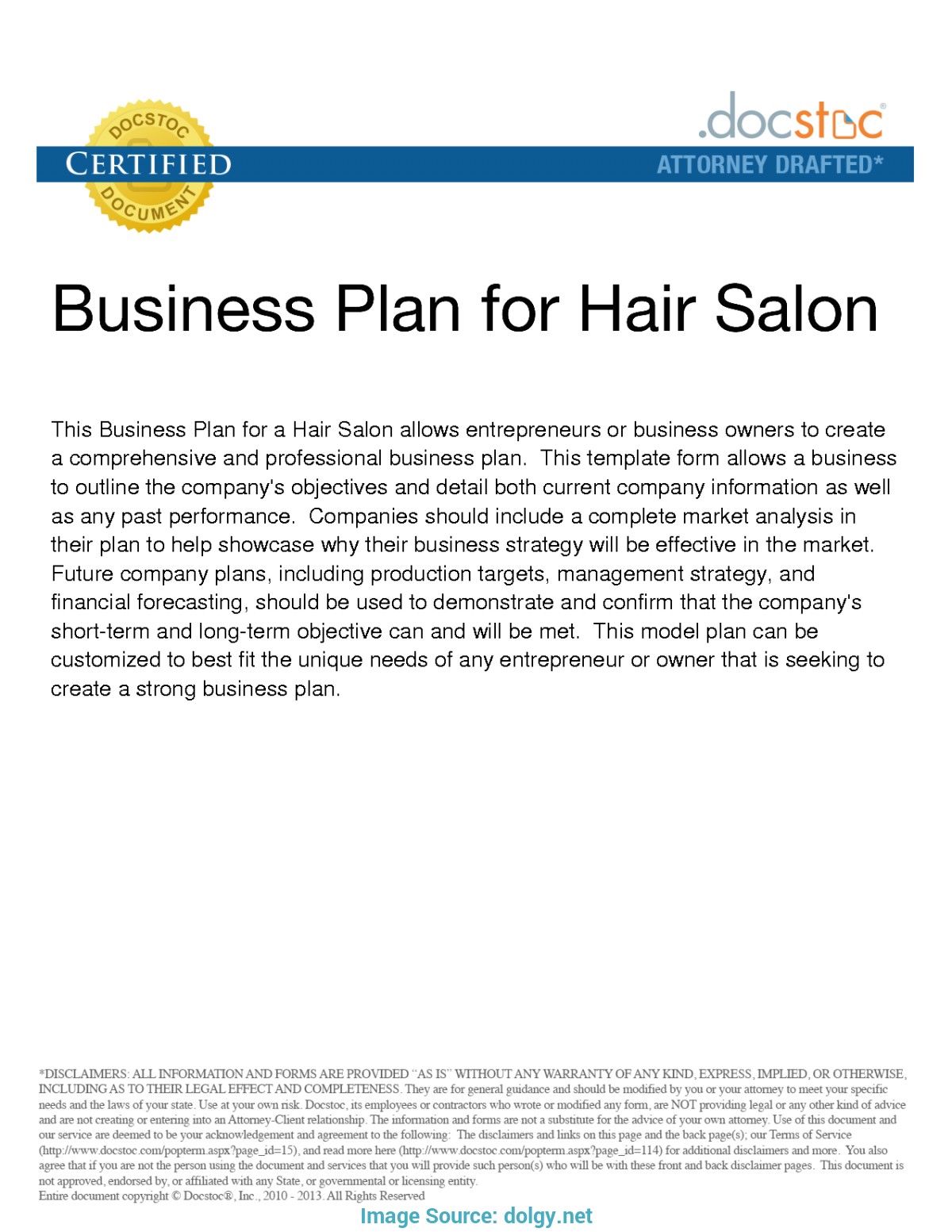 beauty salon business plan