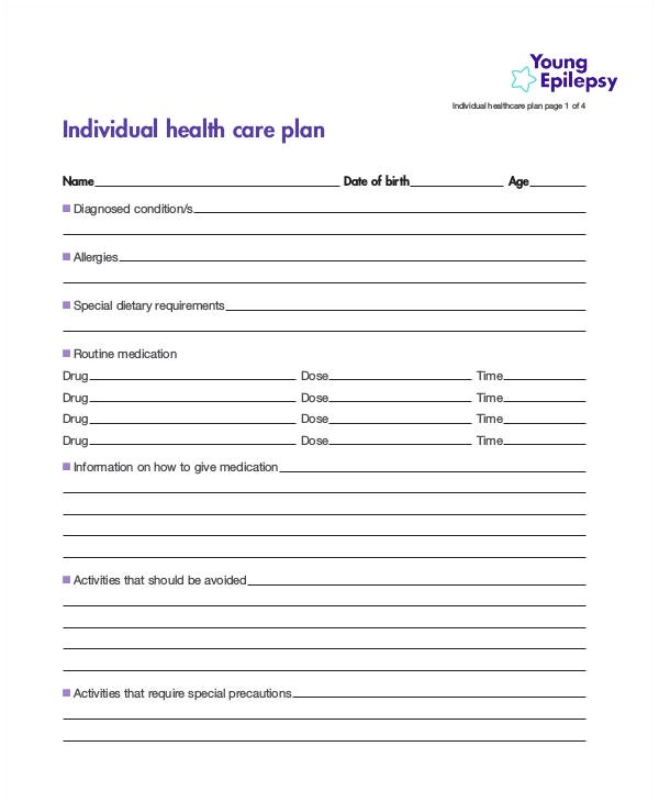 healthcare plan template