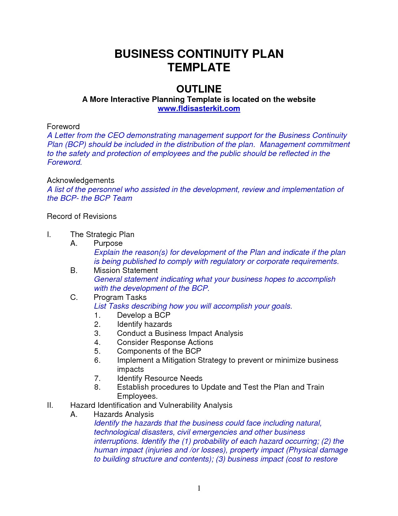 itil disaster recovery plan template