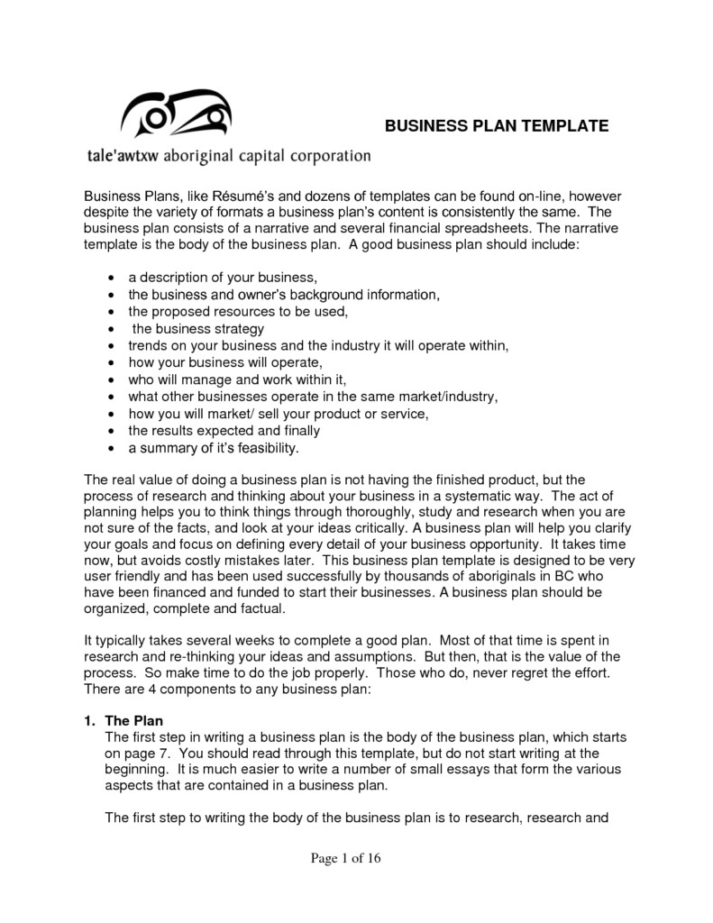 business plan sample templates