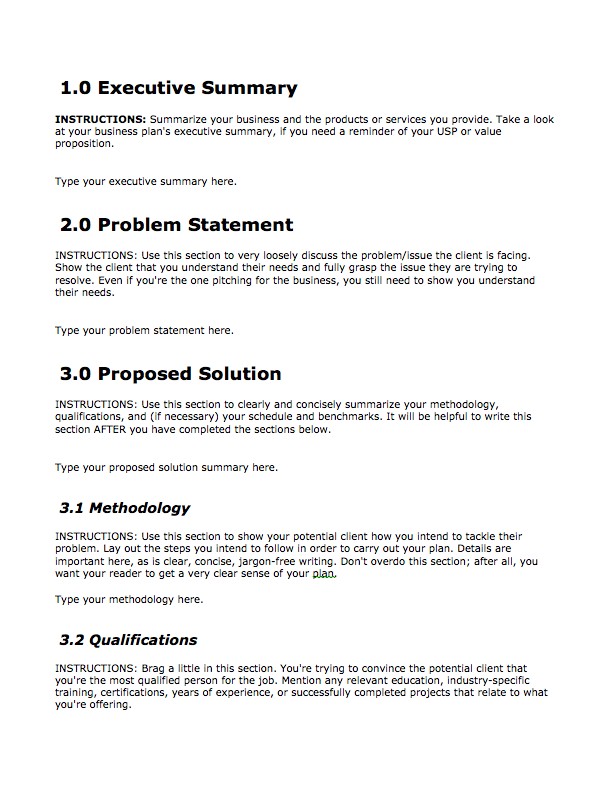 free business proposal template download