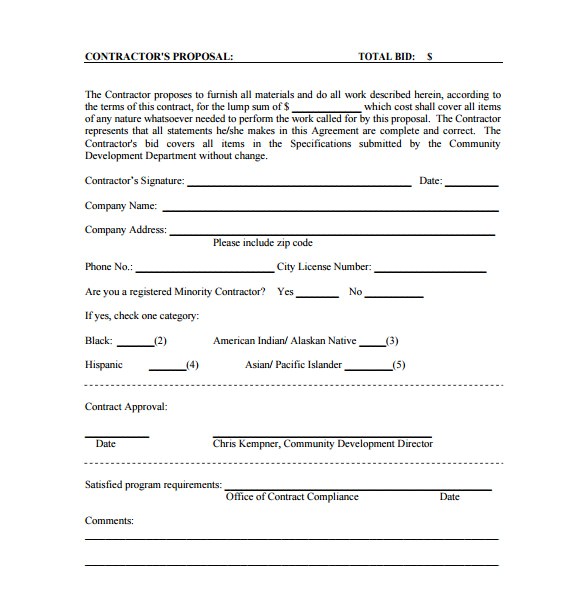 How to Write A Bid Proposal Template Bid Proposal Templates 19 Free Word Excel Pdf