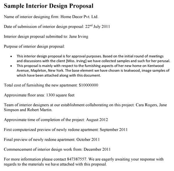 interior design proposal template