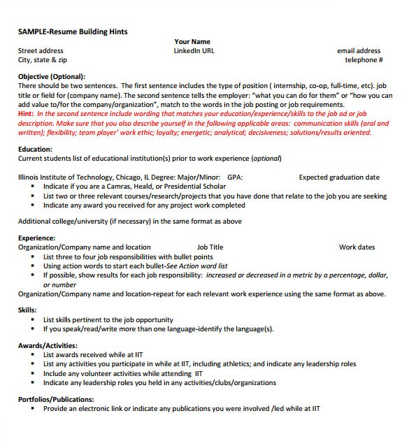 Internship Resume Samples for Computer Science 8 Internship Resume Templates Pdf Doc Free Premium