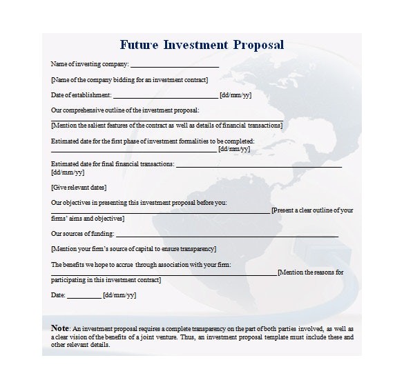investment proposal template easy portray example of sample 8 documents in word