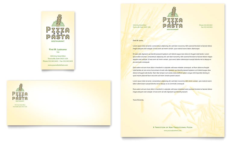 italian pasta restaurant business card letterhead templates fb0030401d