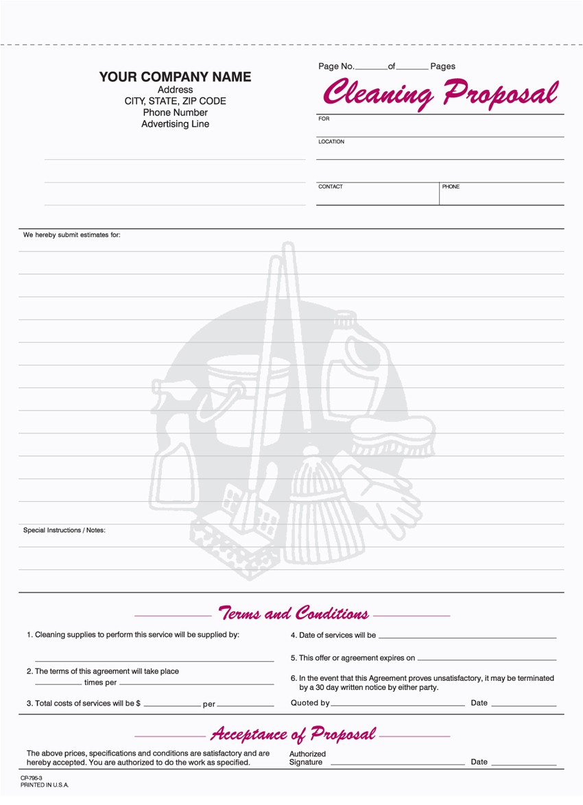 post free printable cleaning business forms 252892