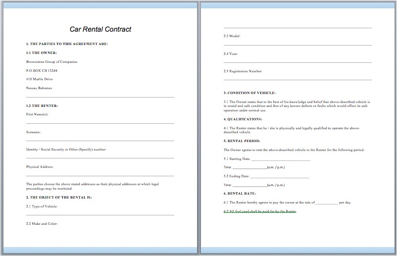 tenant contract template