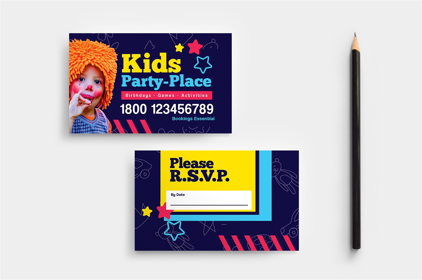 kids party business card template