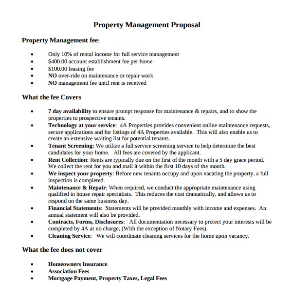 property management proposal template