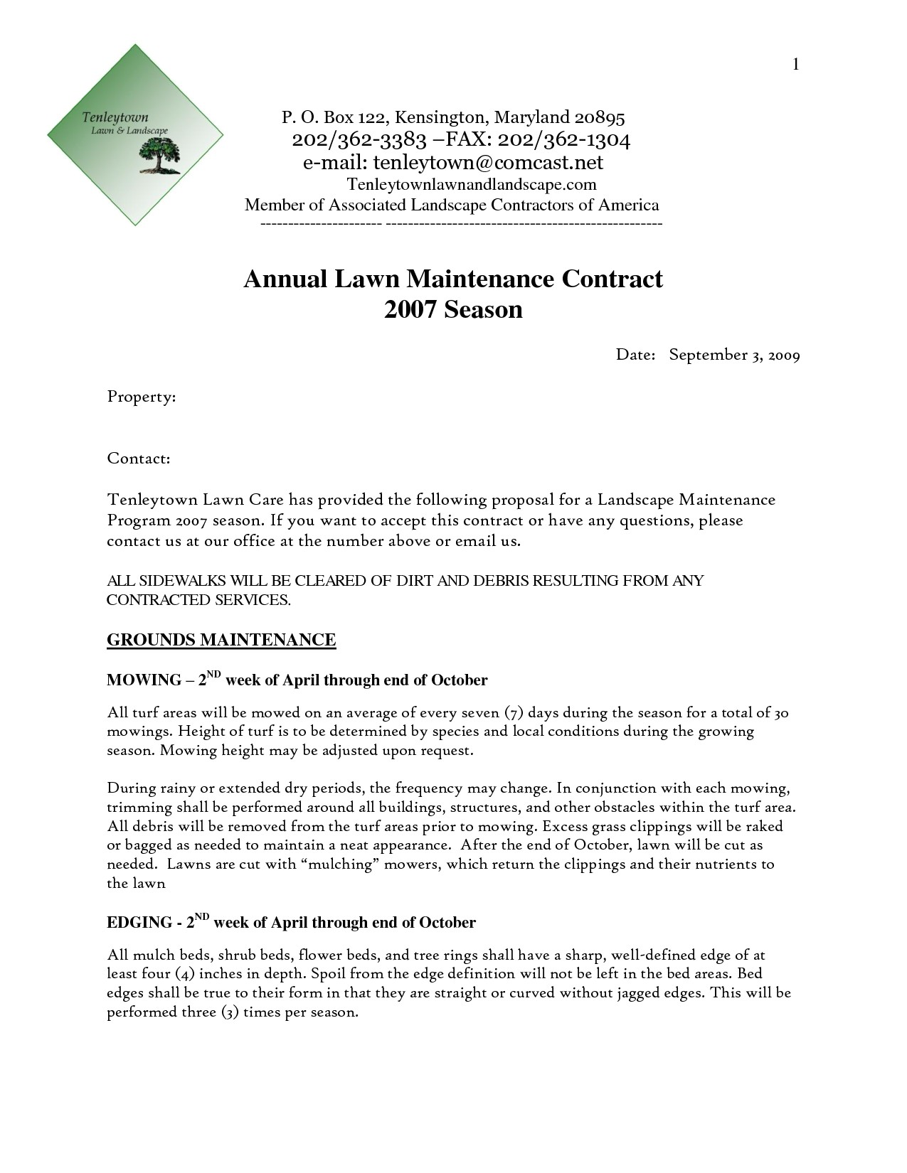 Landscape Maintenance Proposal Template Landscaping Proposal Sample World Of Examples