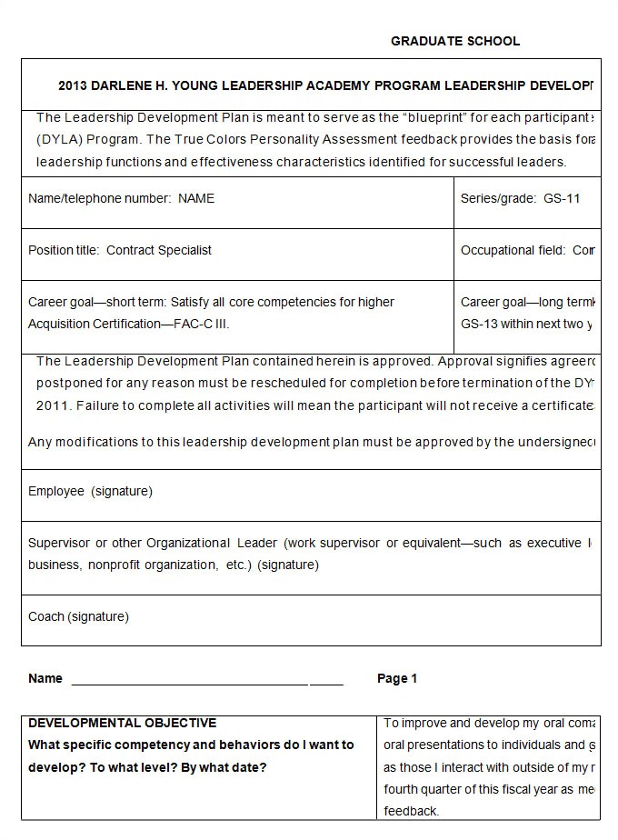 Leadership Development Proposal Template Leadership Development Plan Template 8 Free Word Pdf
