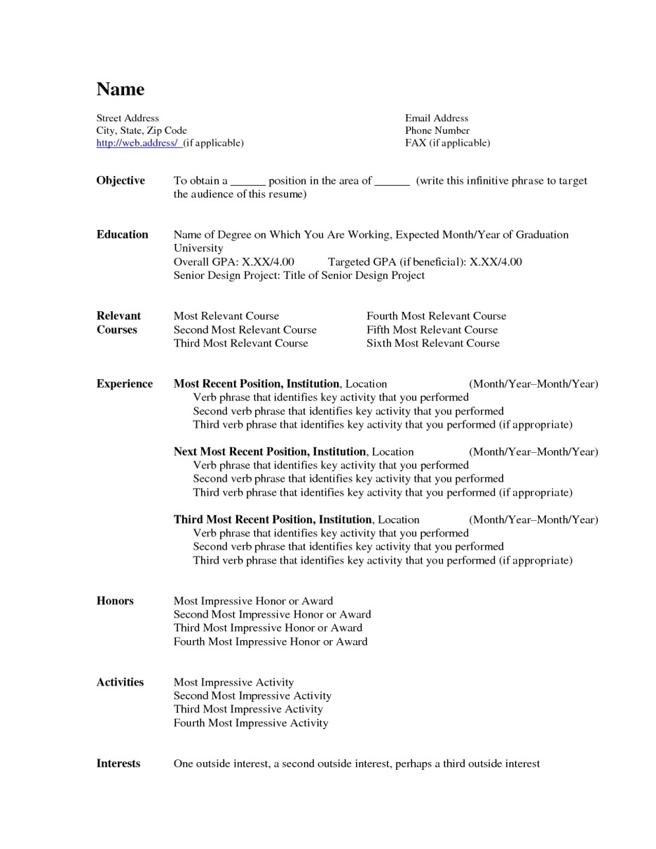 resume template for mac